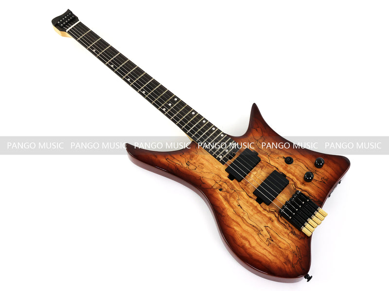 PANGO Music Headless Electric Guitar with Spalted Maple Top (PJX-522)
