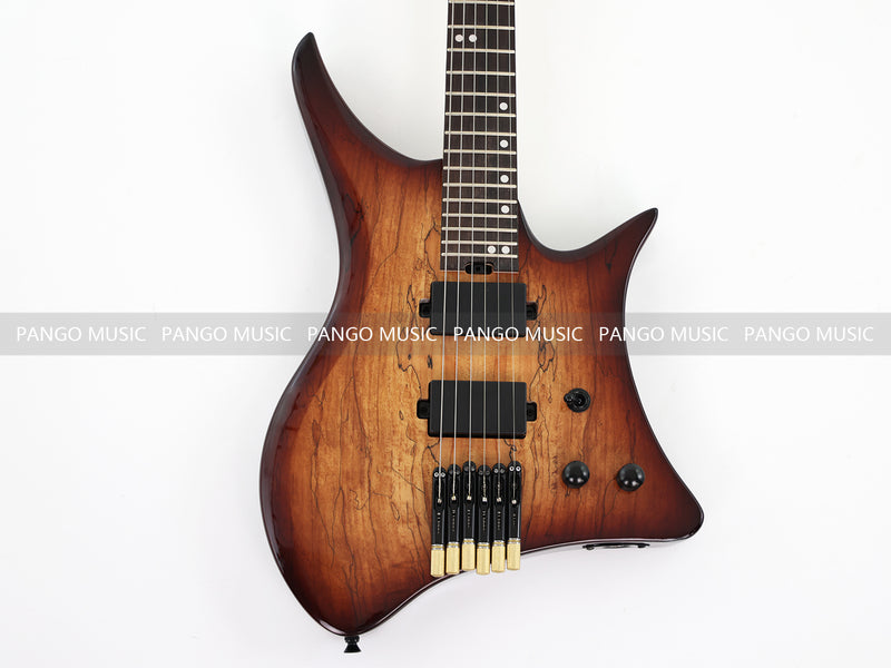 PANGO Music Headless Style Electric Guitar with Spalted Maple Top (PJX-522X)