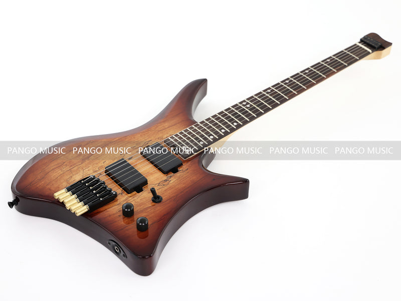 PANGO Music Headless Style Electric Guitar with Spalted Maple Top (PJX-522X)