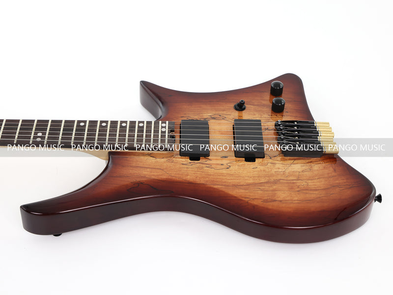 PANGO Music Headless Style Electric Guitar with Spalted Maple Top (PJX-522X)