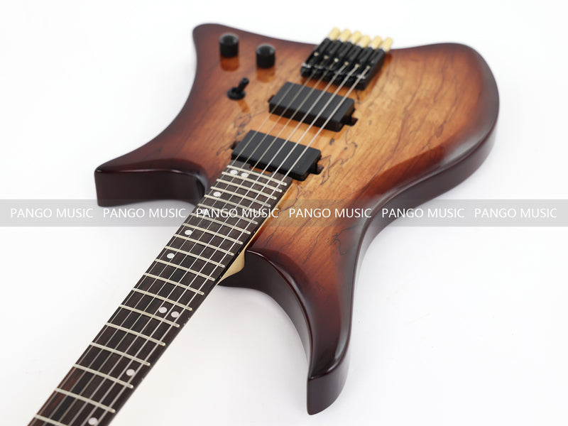 PANGO Music Headless Style Electric Guitar with Spalted Maple Top (PJX-522X)