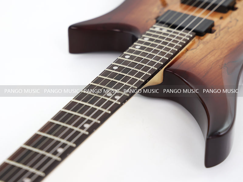 PANGO Music Headless Style Electric Guitar with Spalted Maple Top (PJX-522X)