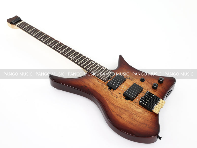 PANGO Music Headless Style Electric Guitar with Spalted Maple Top (PJX-522X)