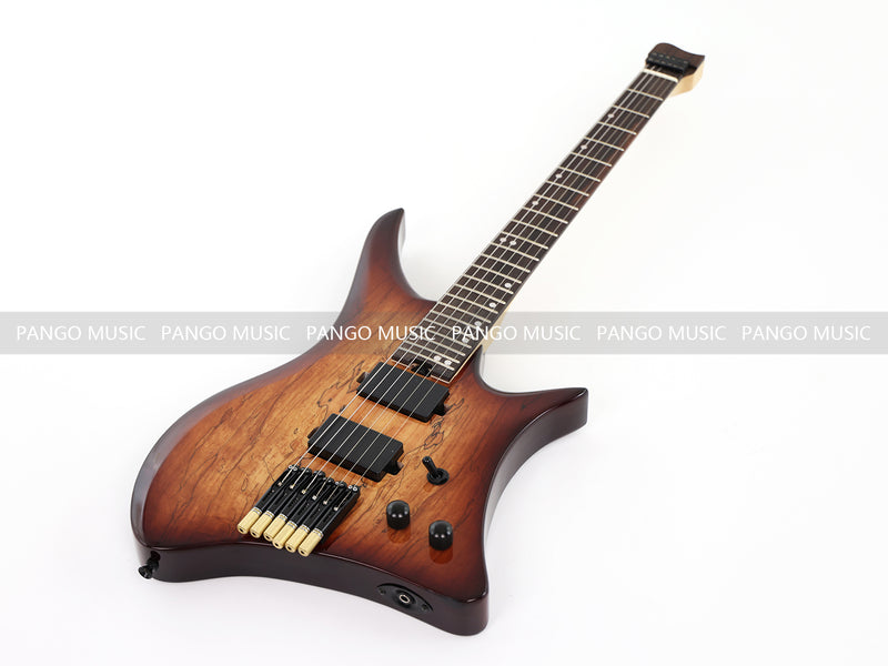 PANGO Music Headless Style Electric Guitar with Spalted Maple Top (PJX-522X)