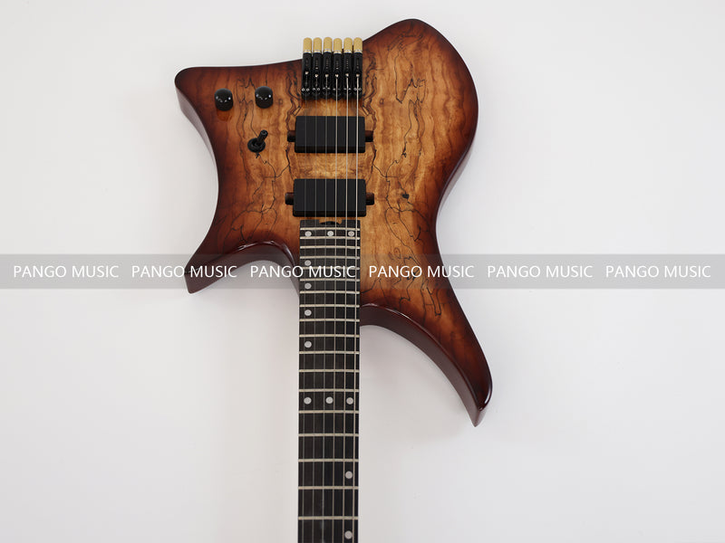 PANGO Music Headless Style Electric Guitar with Spalted Maple Top (PJX-522)