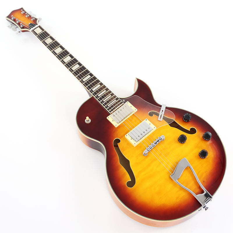 PANGO Music Hollow Body Electric Guitar with Quilted Maple Top (YMZ-053X)