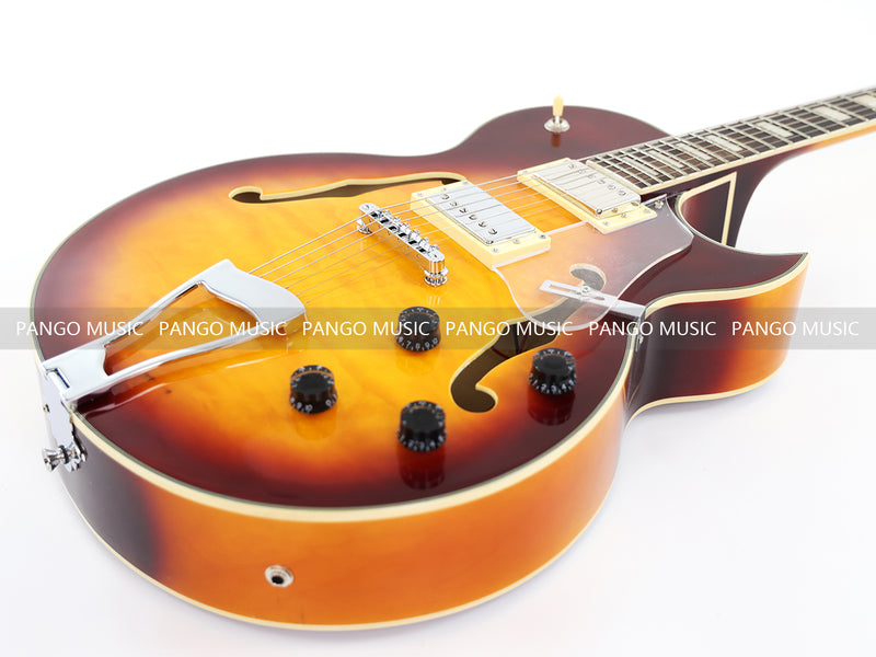 PANGO Music Hollow Body Electric Guitar with Quilted Maple Top (YMZ-053X)
