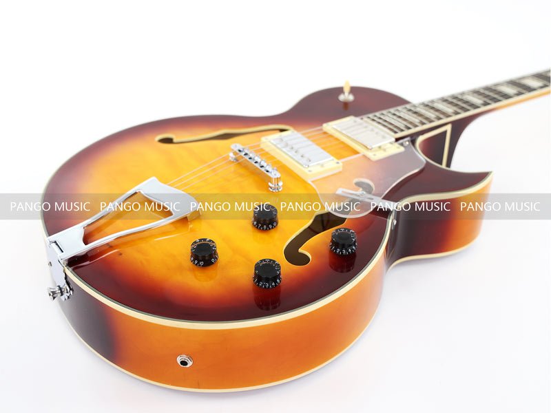 PANGO Music Hollow Body Electric Guitar with Quilted Maple Top (YMZ-053X)