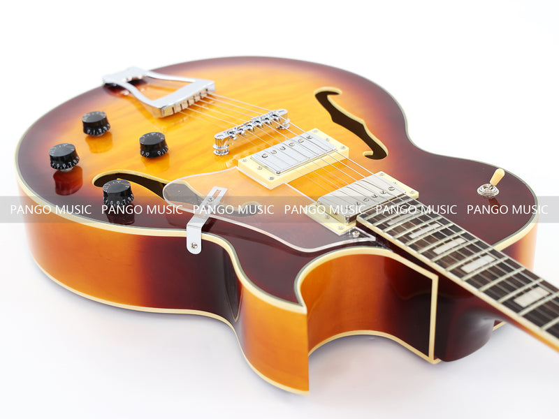 PANGO Music Hollow Body Electric Guitar with Quilted Maple Top (YMZ-053X)