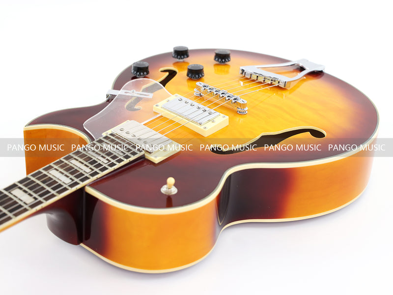 PANGO Music Hollow Body Electric Guitar with Quilted Maple Top (YMZ-053X)