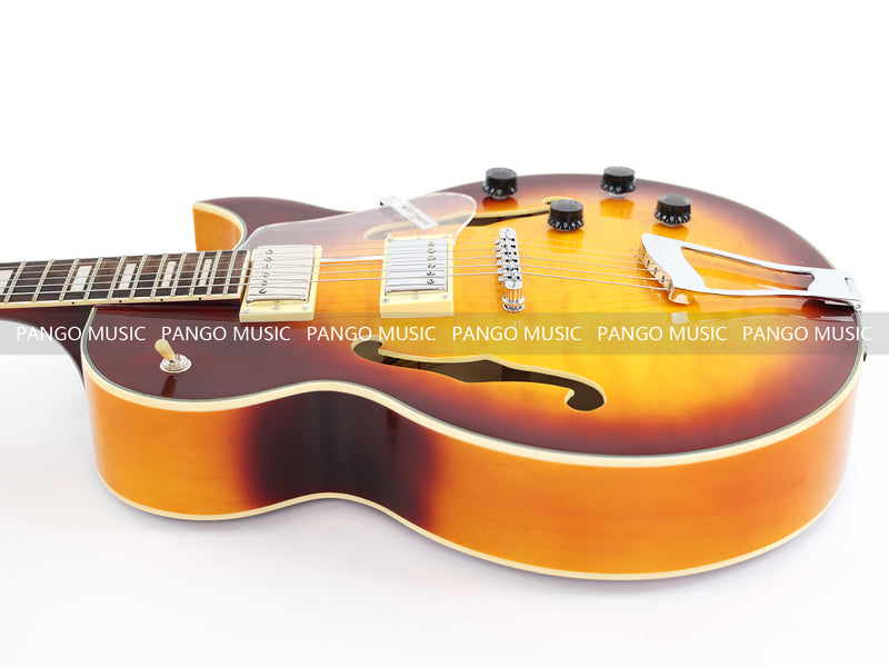 PANGO Music Hollow Body Electric Guitar with Quilted Maple Top (YMZ-053X)