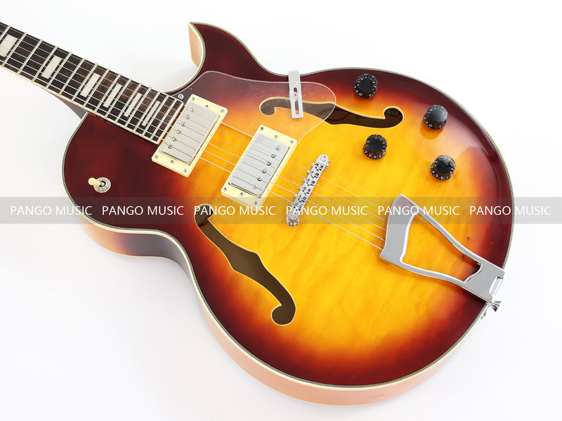 PANGO Music Hollow Body Electric Guitar with Quilted Maple Top (YMZ-053X)