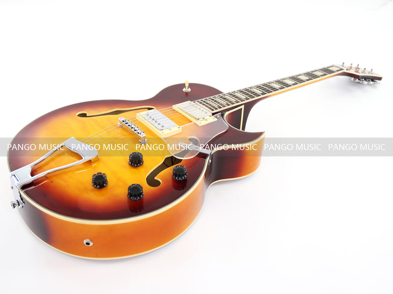 PANGO Music Hollow Body Electric Guitar with Quilted Maple Top (YMZ-053X)