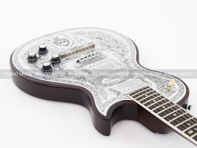 PANGO Music LP Style Electric Guitar with Aluminum Metal Carved Top (PAC-001)