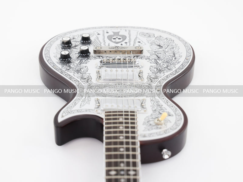 PANGO Music LP Style Electric Guitar with Aluminum Metal Carved Top (PAC-001)