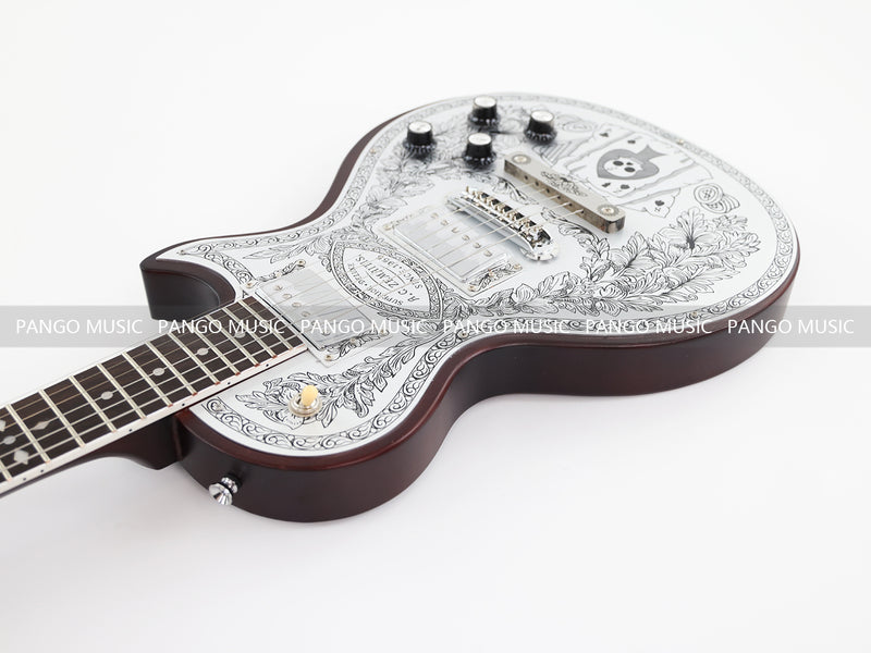 PANGO Music LP Style Electric Guitar with Aluminum Metal Carved Top (PAC-001)