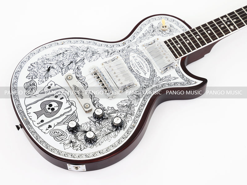 PANGO Music LP Style Electric Guitar with Aluminum Metal Carved Top (PAC-001)