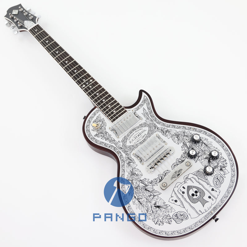 PANGO Music LP Style Electric Guitar with Aluminum Metal Carved Top (PAC-001)