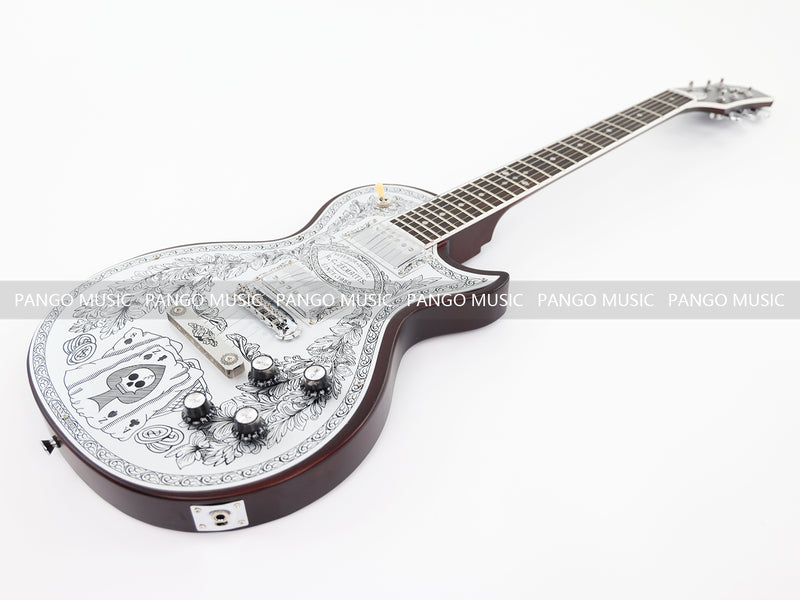 PANGO Music LP Style Electric Guitar with Aluminum Metal Carved Top (PAC-001)