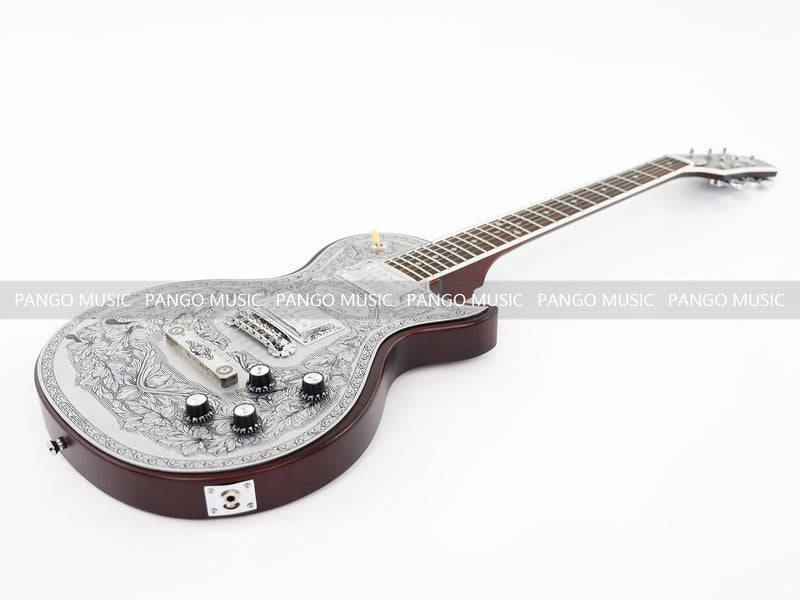 PANGO Music LP Style Electric Guitar with Aluminum Metal Carved Top (PAC-002)