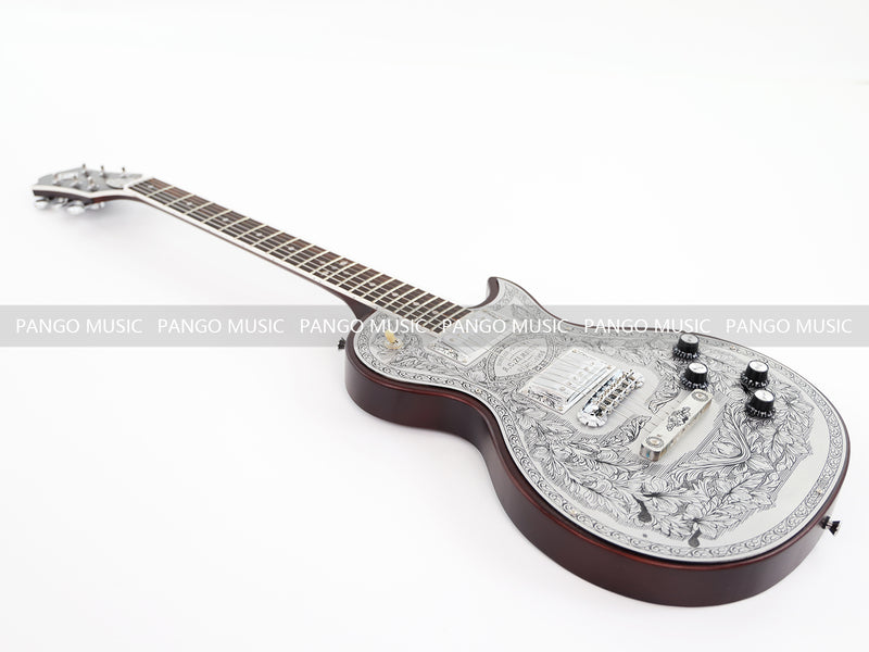PANGO Music LP Style Electric Guitar with Aluminum Metal Carved Top (PAC-002)