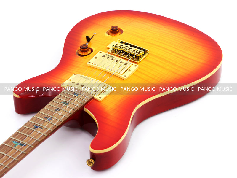 PANGO Music PRS Style Gloss Sunburst Electric Guitar with Flamed Maple Top (APR-178X)