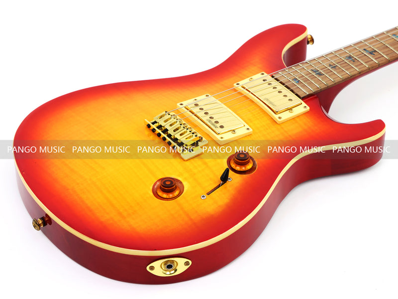 PANGO Music PRS Style Gloss Sunburst Electric Guitar with Flamed Maple Top (APR-178X)