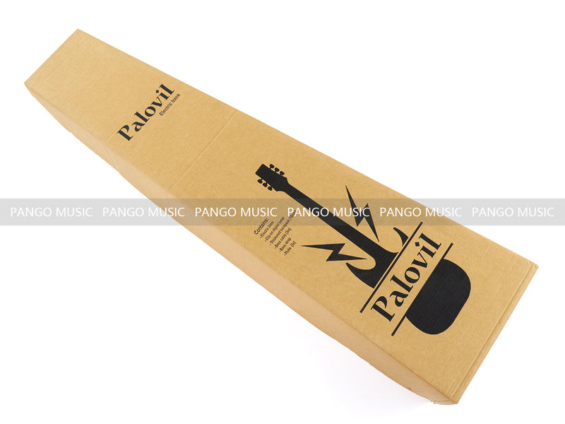 4-String Semi-Hollow Body Electric Bass Guitar Set with Gloss Black Finish (PHY-166)