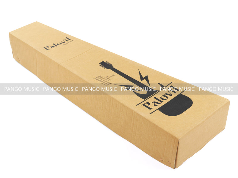 4-String Semi-Hollow Body Electric Bass Guitar Set with Gloss Black Finish (PHY-166)