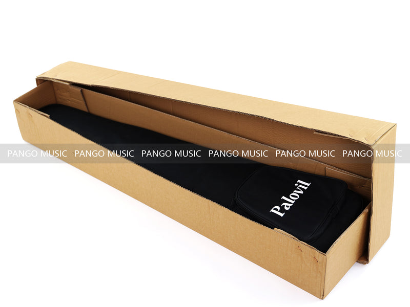 4-String Semi-Hollow Body Electric Bass Guitar Set with Gloss Black Finish (PHY-166)