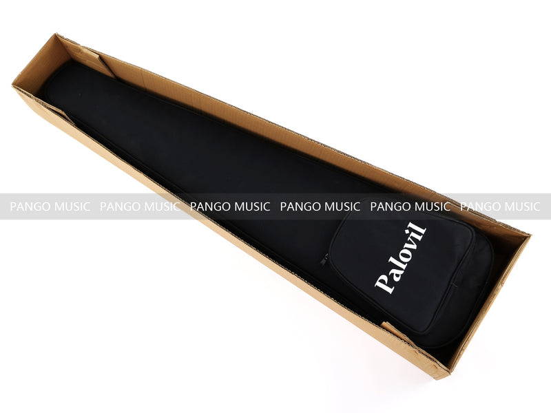 4-String Semi-Hollow Body Electric Bass Guitar Set with Gloss Black Finish (PHY-166)