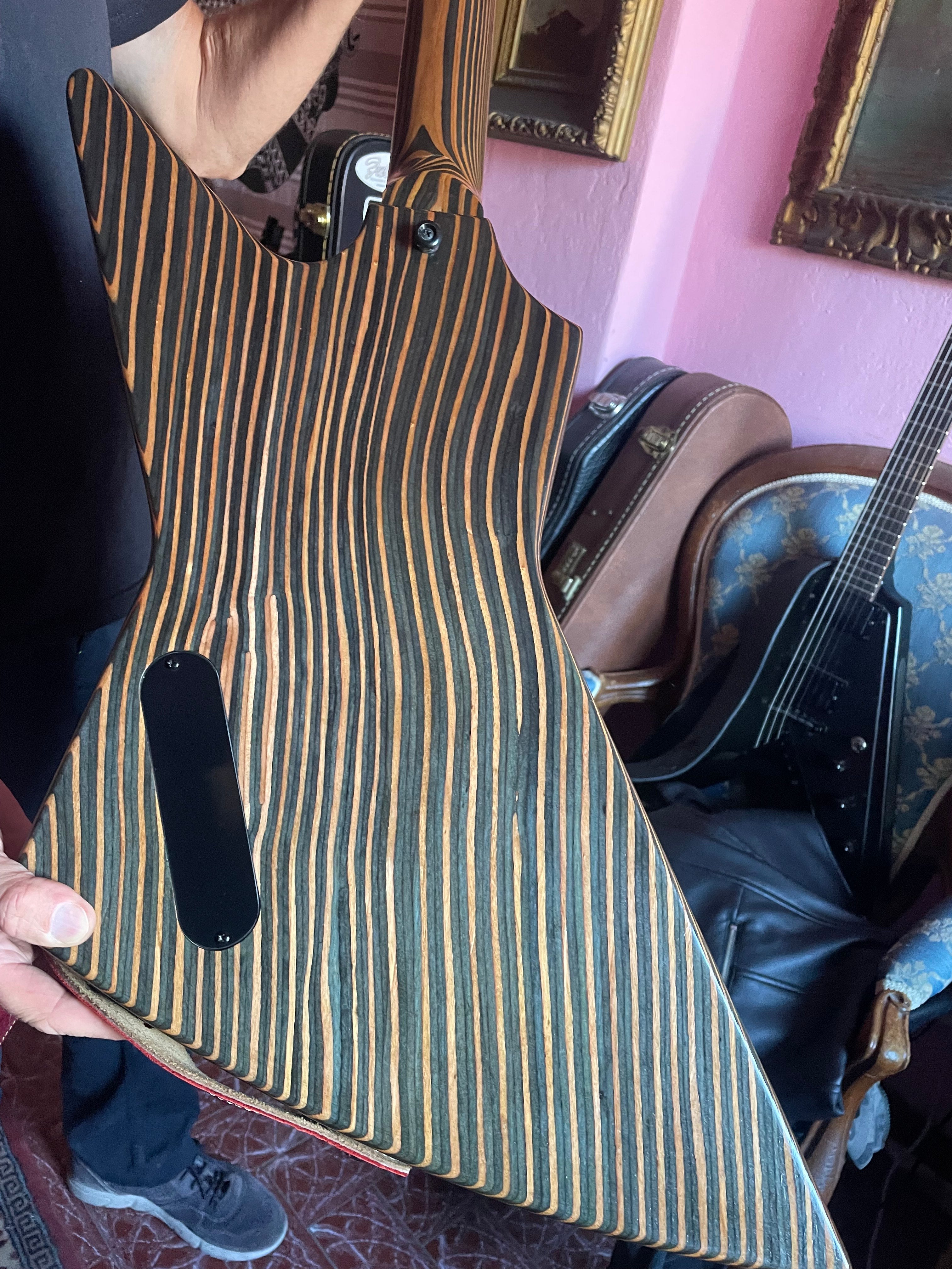 Pre-sale All Zebrawood Explorer DIY Electric Guitar Kit (PEX-227