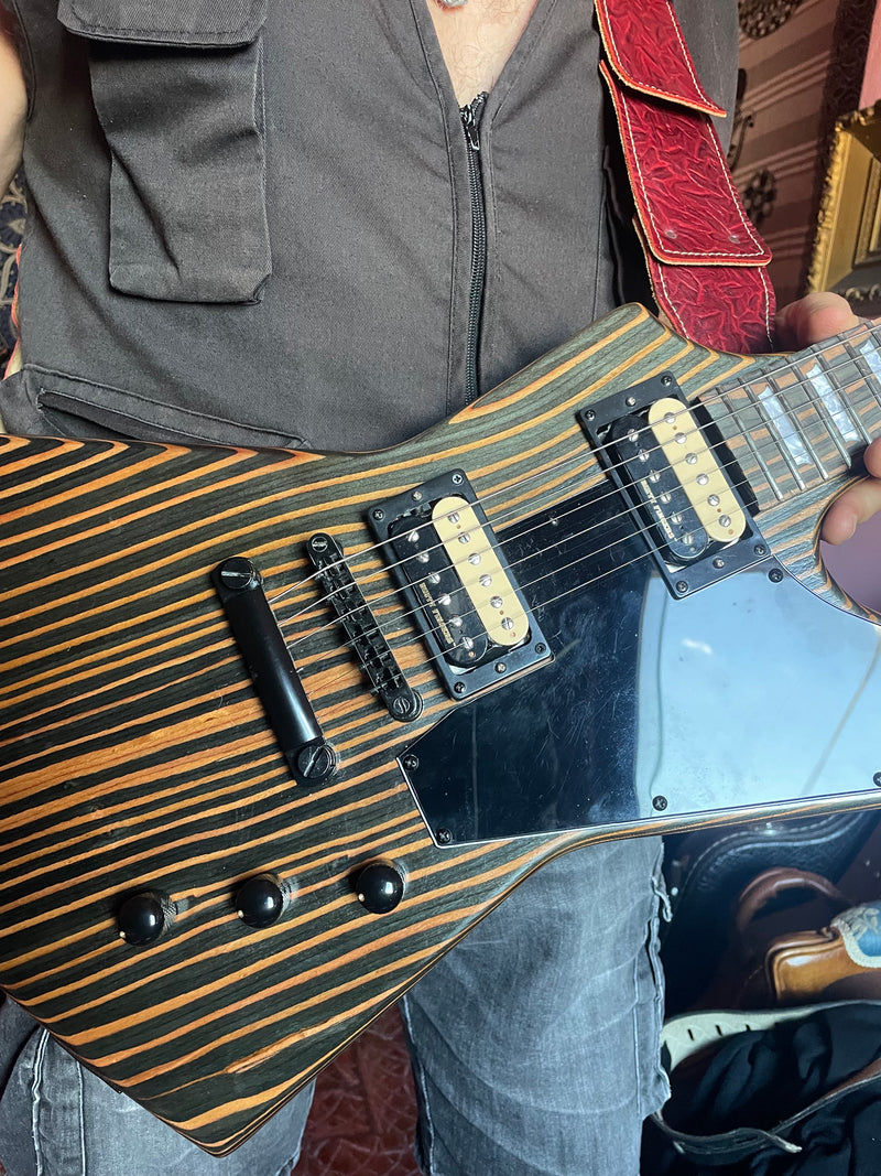 All Zebrawood Explorer Style DIY Electric Guitar Kit (PEX-227)