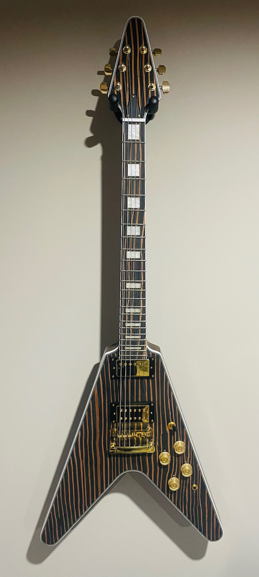 Flying V Style All Zebrawood DIY Electric Guitar Kit (PFV-672