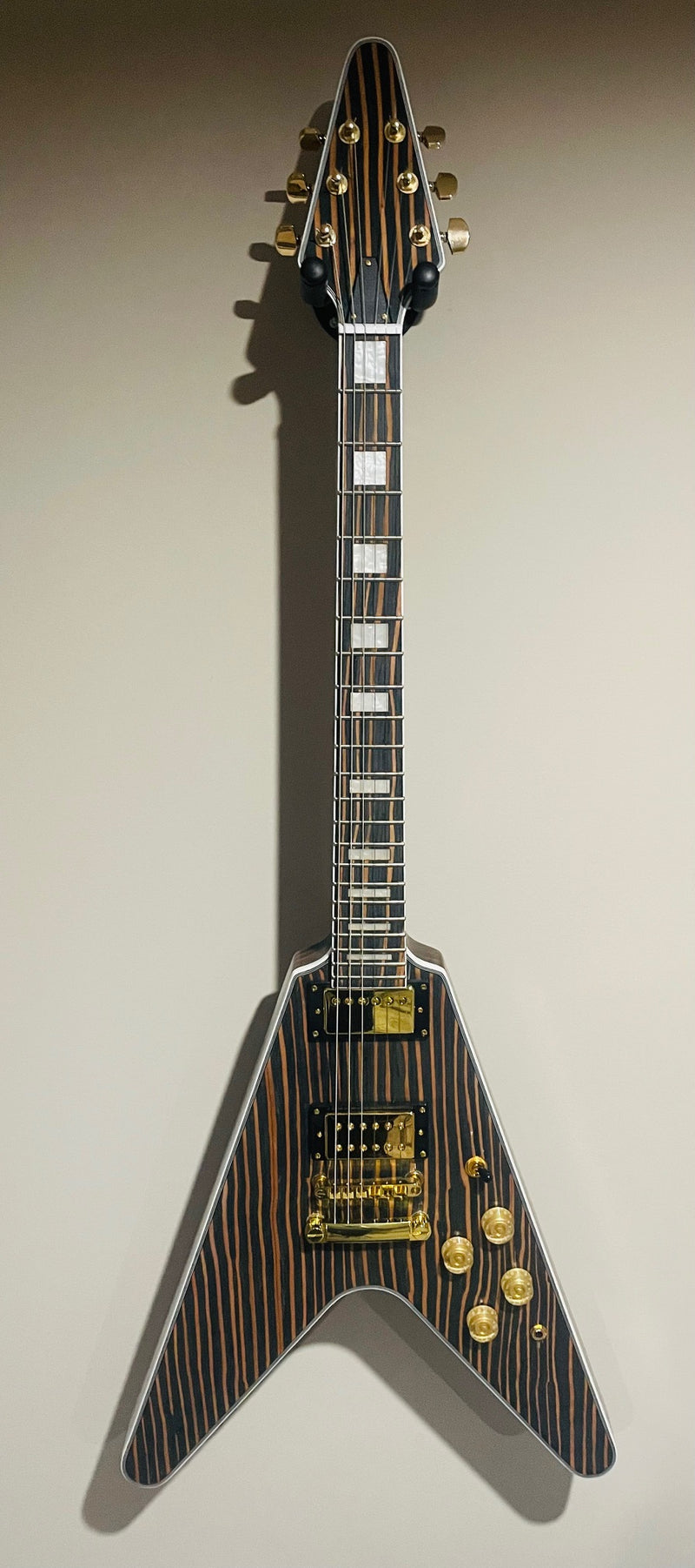 Flying V Style All Zebrawood DIY Electric Guitar Kit (PFV-672)