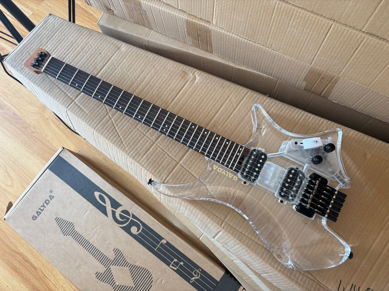 PANGO MUSIC Solid Acrylic Body Headless Electric Guitar (PTH-091)
