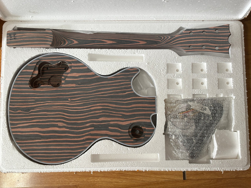 PANGO MUSIC XG Series XLP Custom All Zebrawood DIY Electric Guitar Kit (XLP-002)