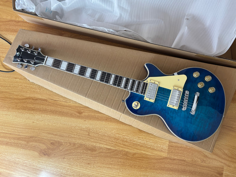 PANGO MUSIC XG Series XLP Custom Electric Guitar with Gloss Blue Finish (XLP-128)
