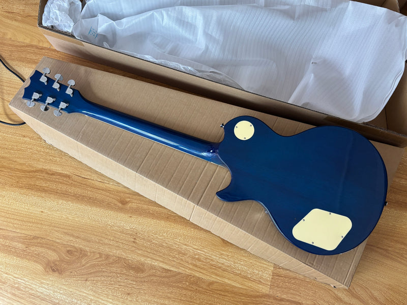 PANGO MUSIC XG Series XLP Custom Electric Guitar with Gloss Blue Finish (XLP-128)