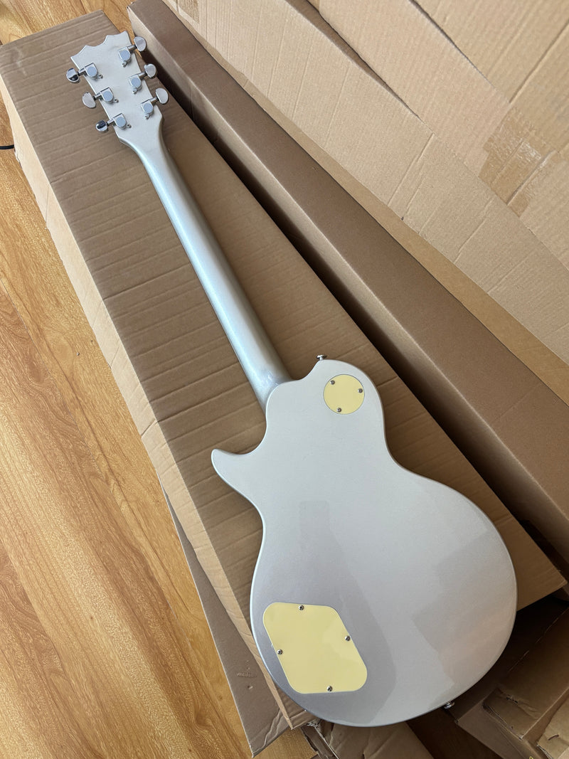 PANGO MUSIC XG Series XLP Custom Electric Guitar with Gloss Metallic Silver Finish (XLP-126)