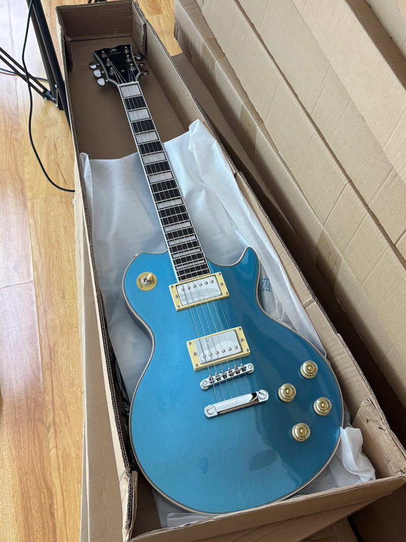 PANGO MUSIC XG Series XLP Custom Electric Guitar with Gloss Metallic Sky Blue Finish (XLP-123)