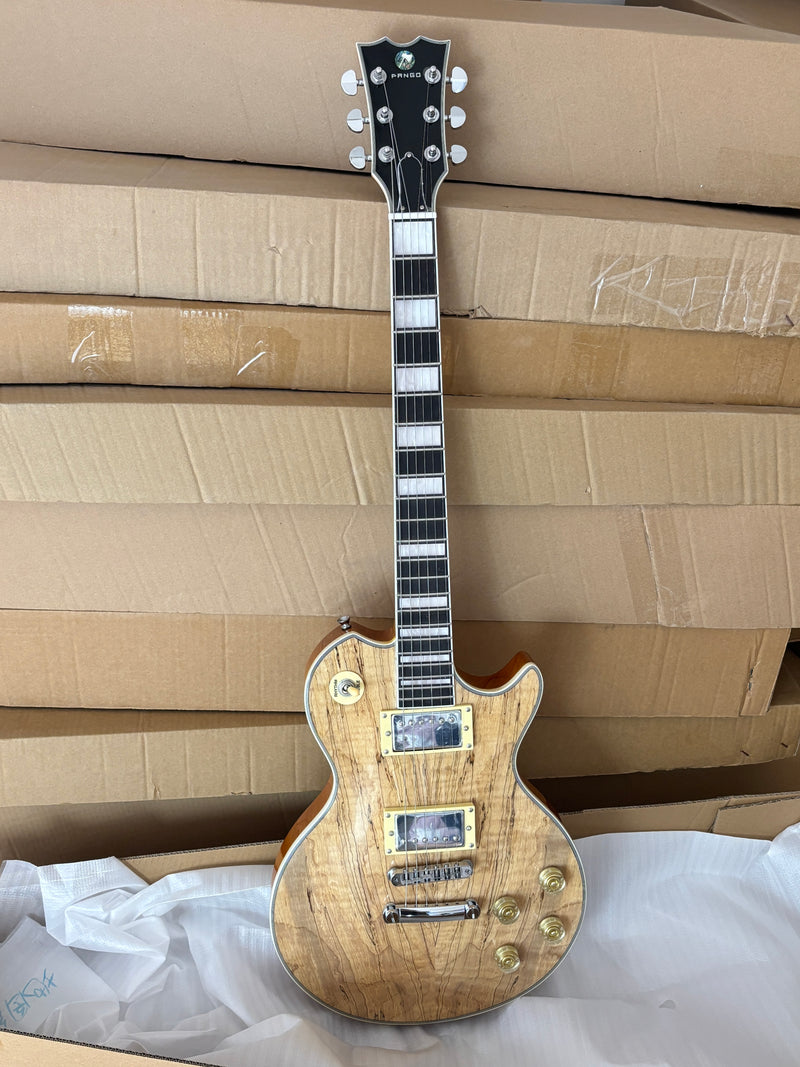 PANGO MUSIC XG Series XLP Custom Electric Guitar with Spalted Maple Top (XLP-105)