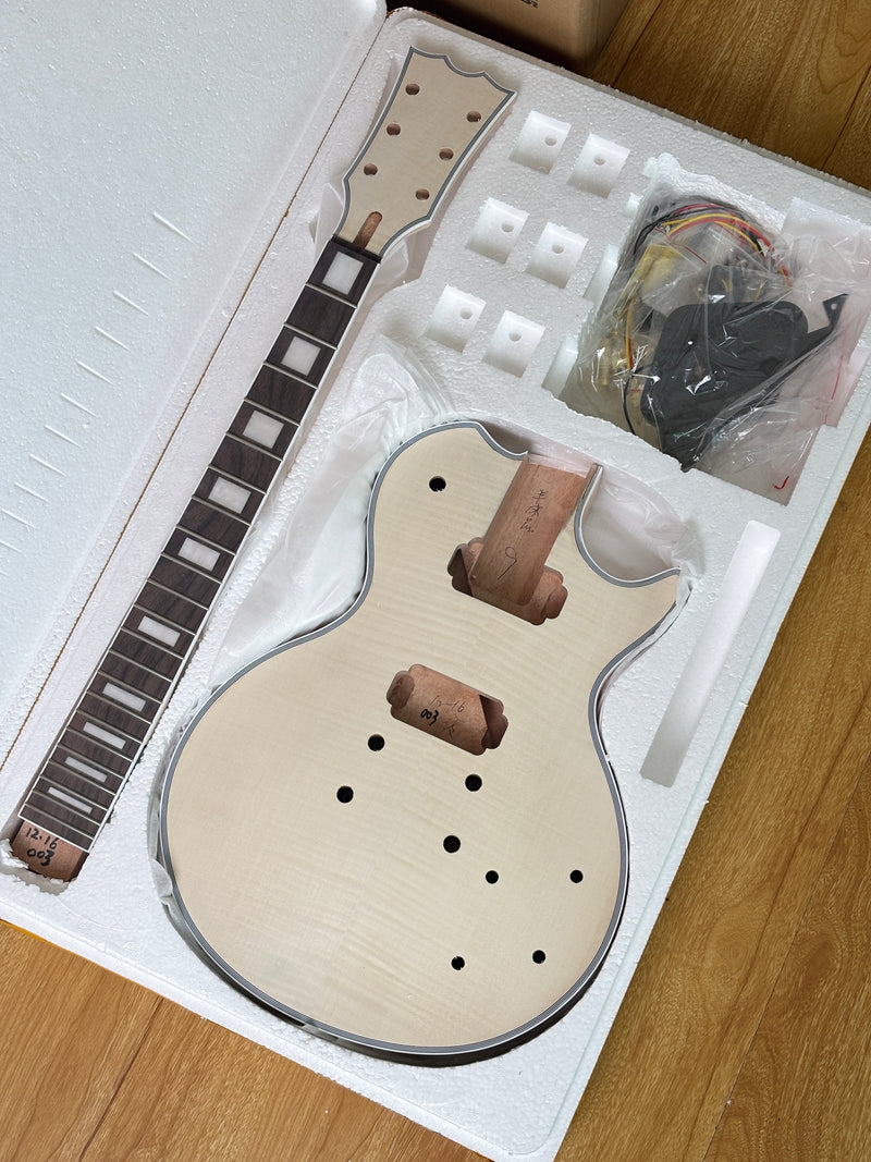 PANGO MUSIC XG Series XLP Custom Flamed Maple Top DIY Electric Guitar Kit (XLP-003)