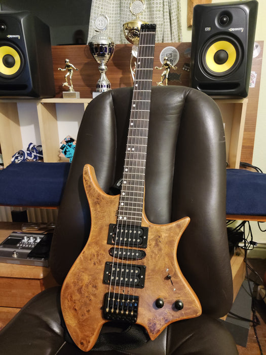 Headless DIY Electric Guitar Kit with Burl Maple Top (ZQN-004F)