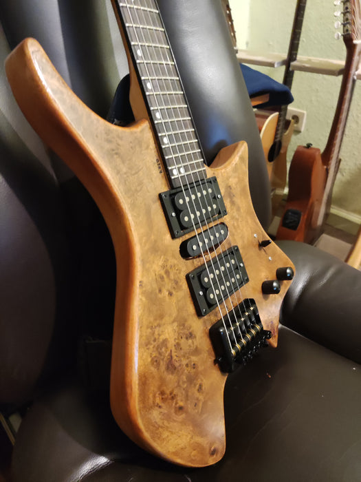 Headless DIY Electric Guitar Kit with Burl Maple Top (ZQN-004F)