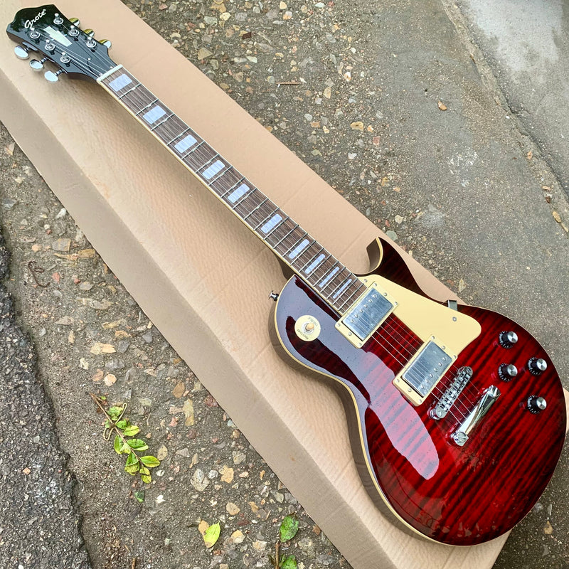 LP Standard Style Electric Guitar with Modern Headstock & Gloss Finish (YMZ-024)