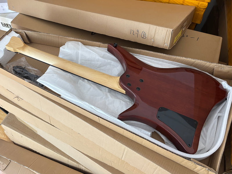 PANGO Music Headless Electric Guitar with Spalted Maple Top (PJX-522)
