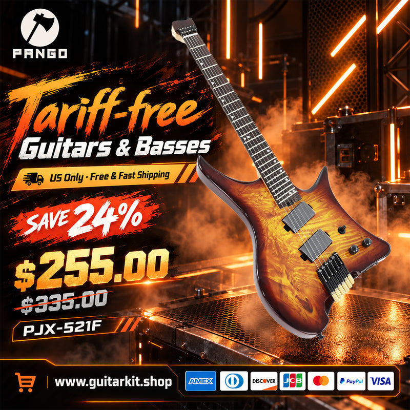 PANGO Music Headless Style Electric Guitar (PJX-521F, Fast Shipping, Tariff-free)