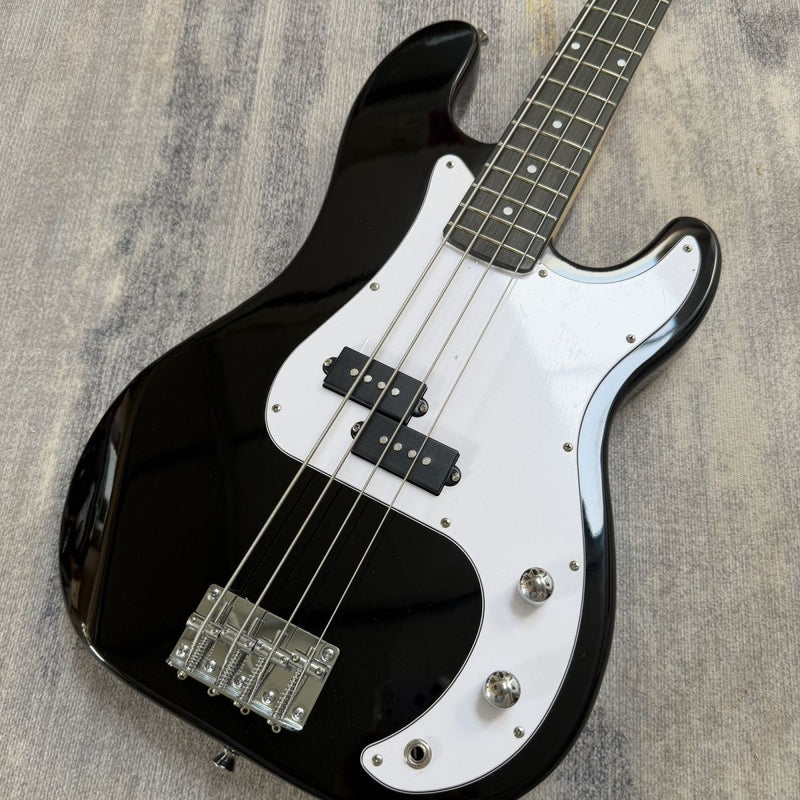 P Bass Style 4 String Electric Bass Guitar with Gloss Black Finish & Paulownia Body(LRG-102)