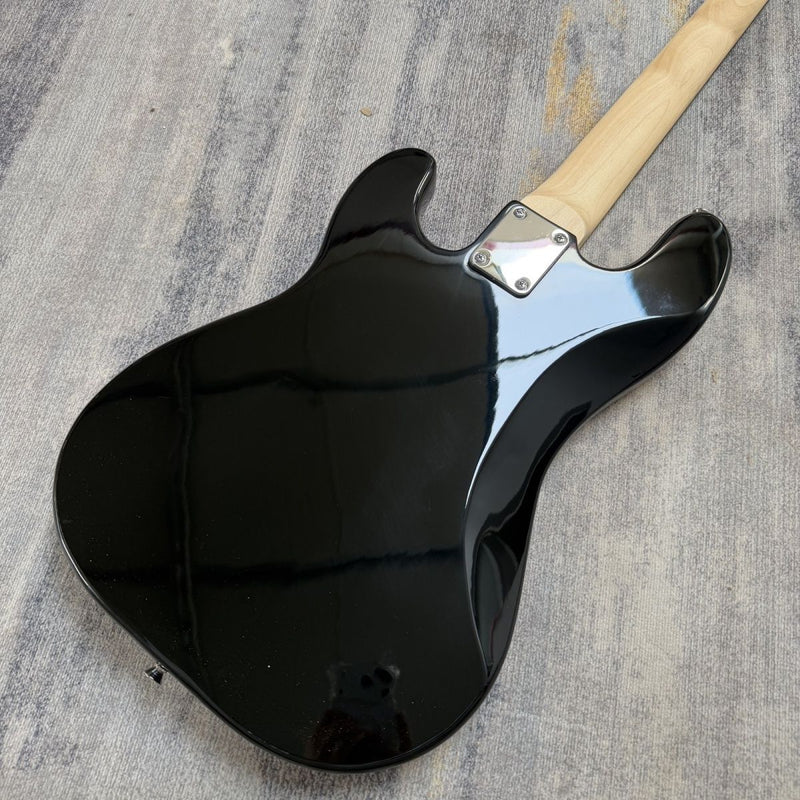 P Bass Style 4 String Electric Bass Guitar with Gloss Black Finish & Paulownia Body(LRG-102)